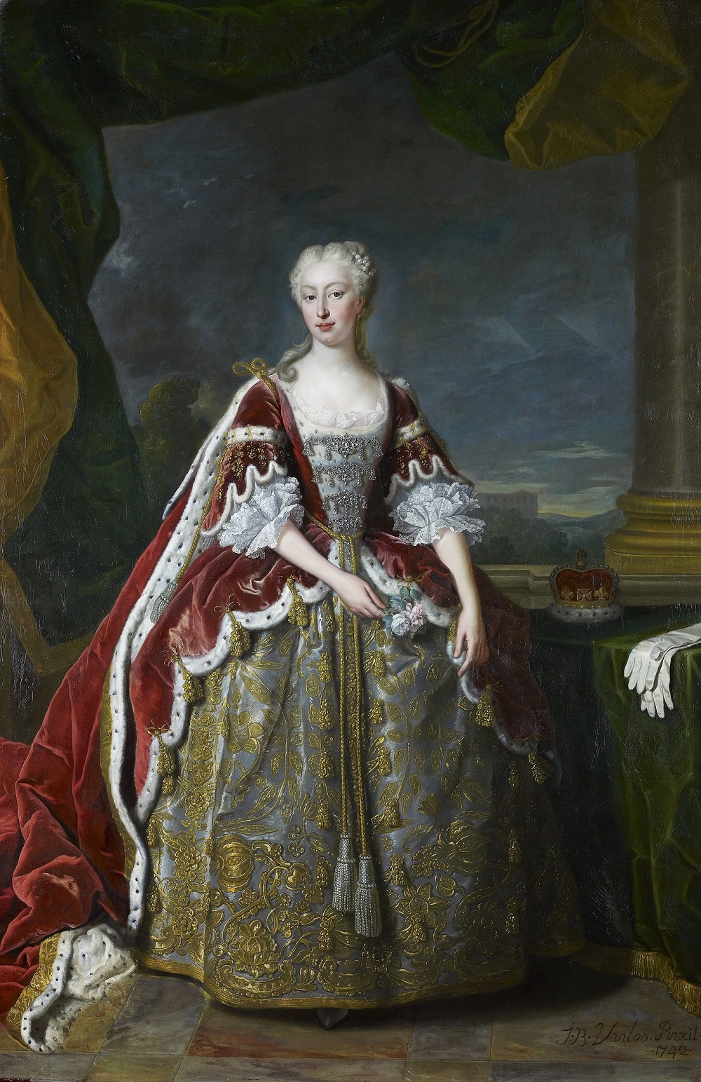 Portrait of Augusta, Dowager Princess of Wales by van Loo