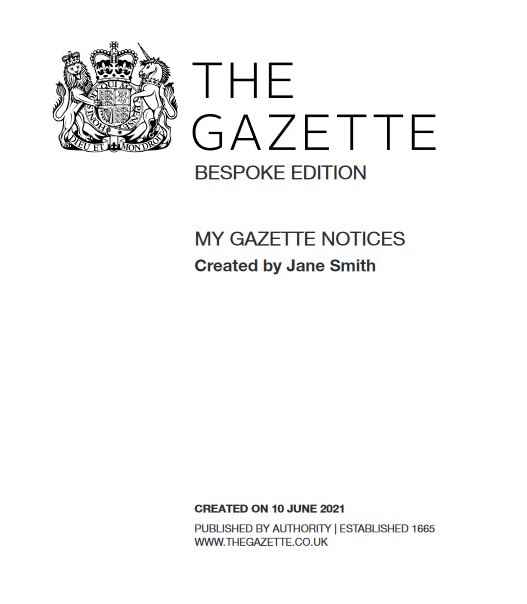 Gazette Bespoke Edition