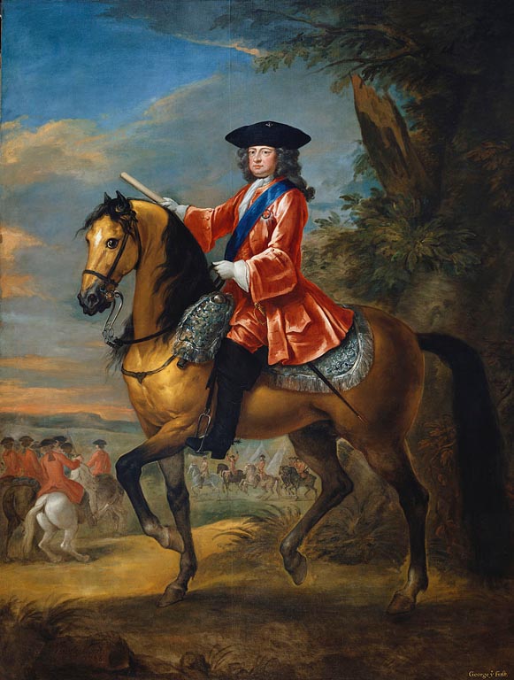 Portrait of George I on horseback by Vanderbank