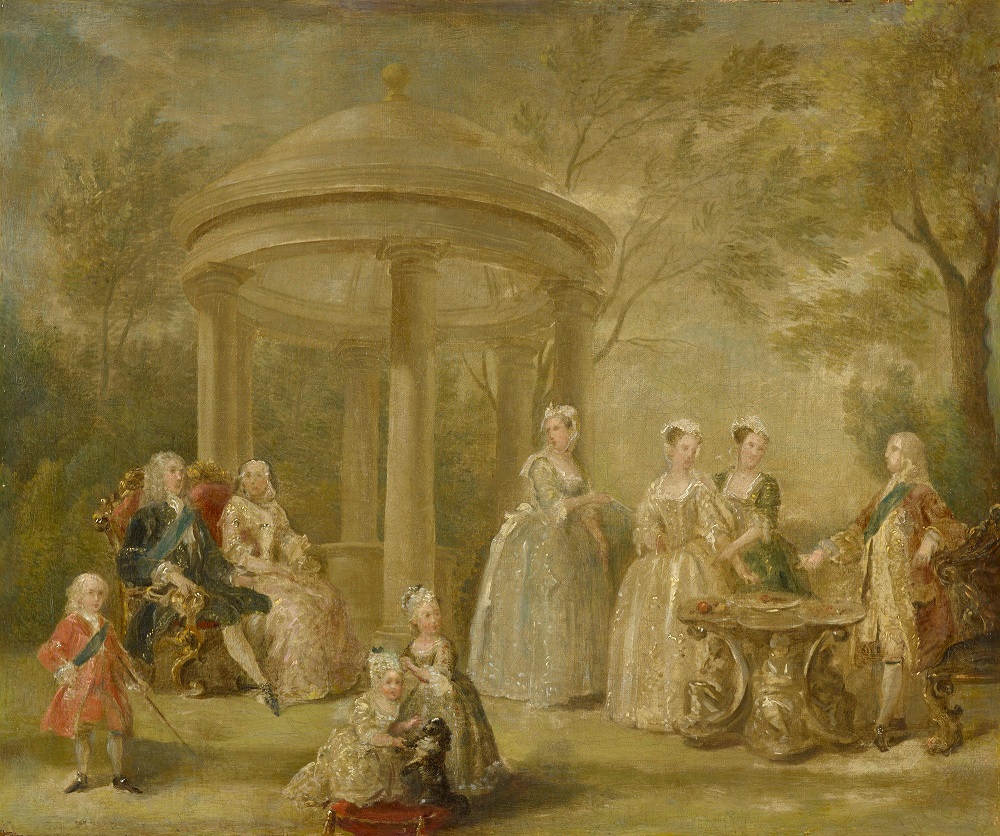 Painting of King George II's family by Hogarth
