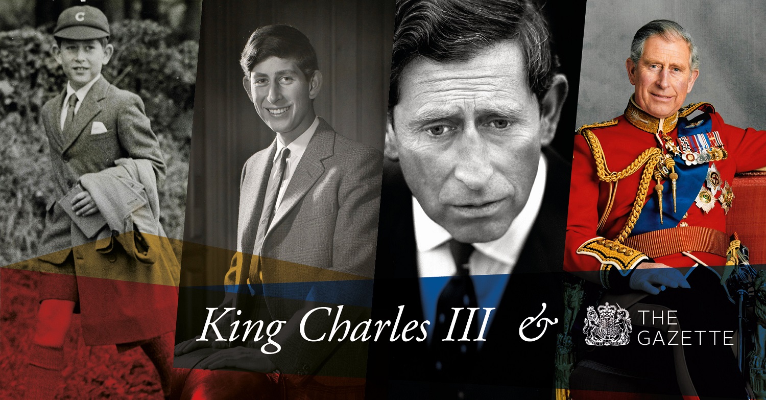 King Charles III and The Gazette banner