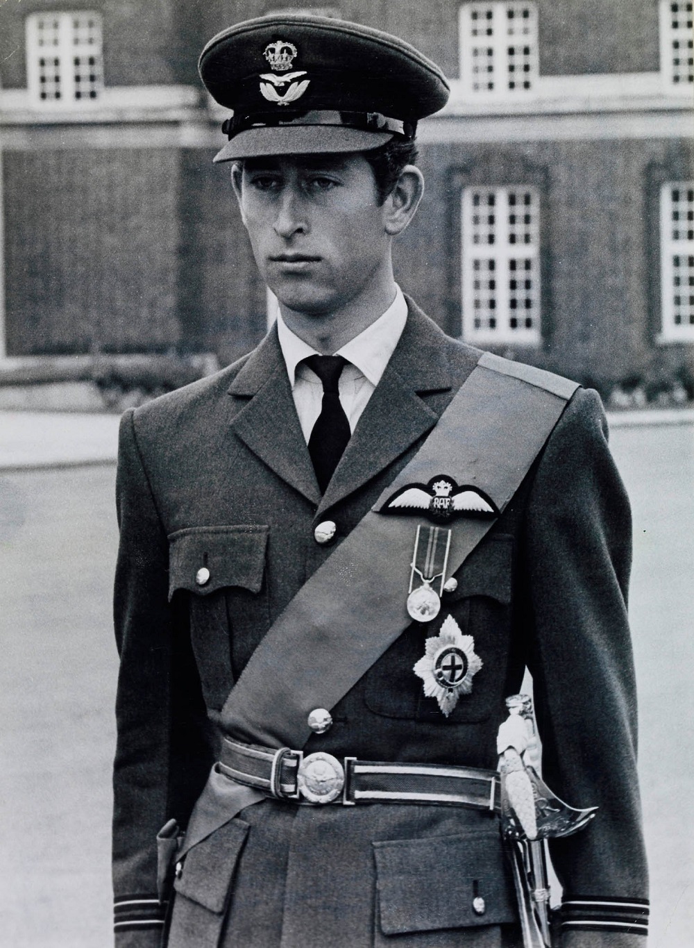 Charles Prince of Wales receiving his flying wings in 1971