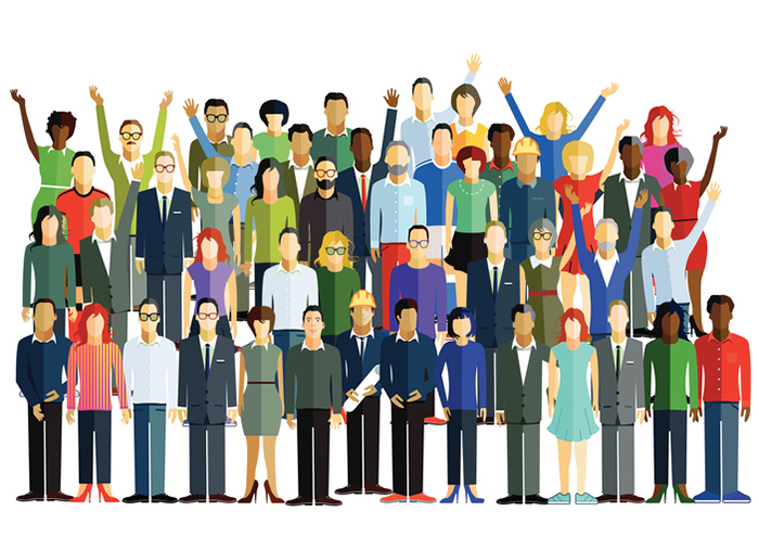 illustration of a group of diverse employees