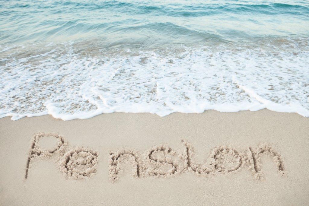 pension written in the sand