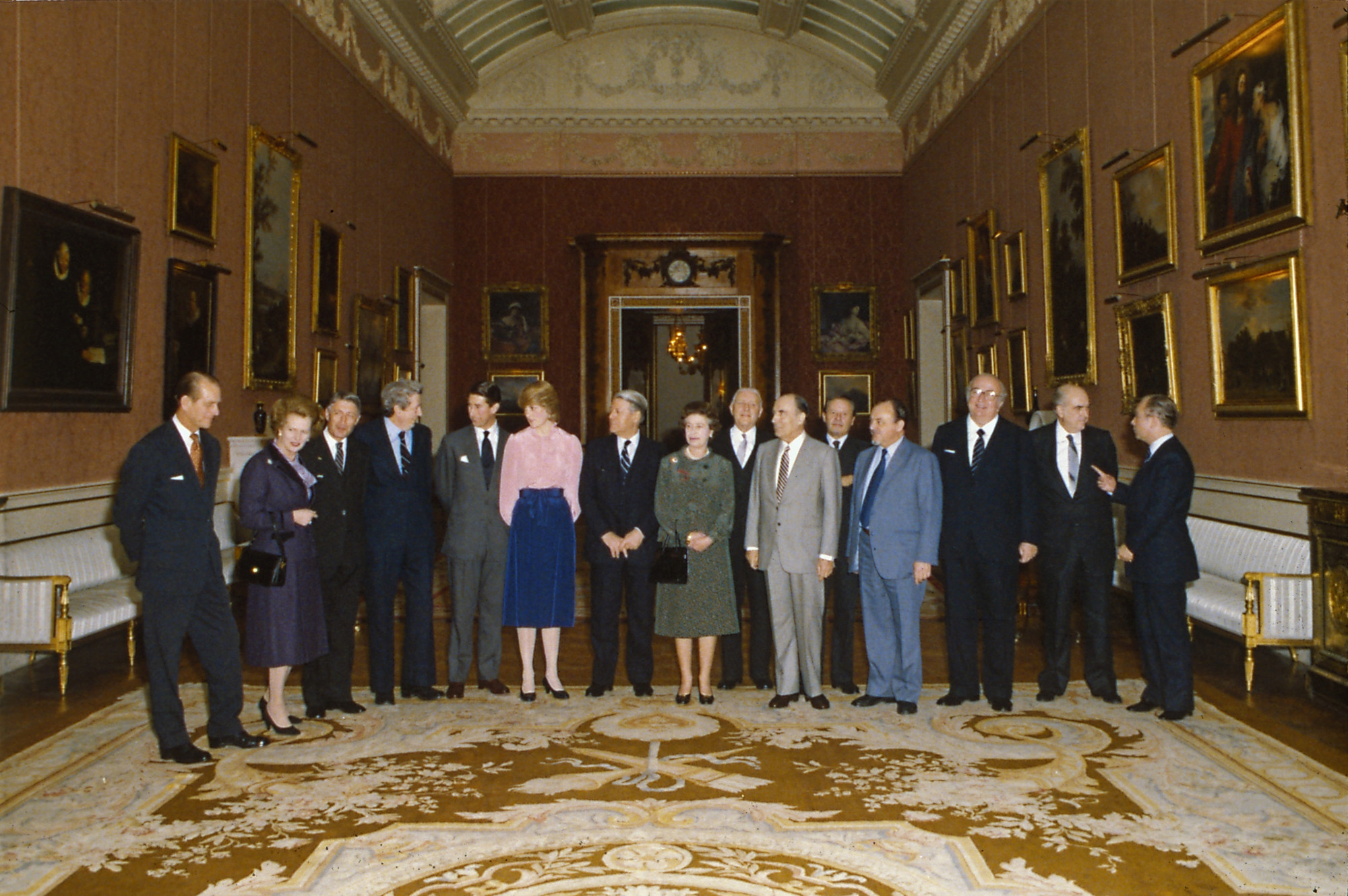British royal family hosting the European Summit at Buckingham Palace in 1981