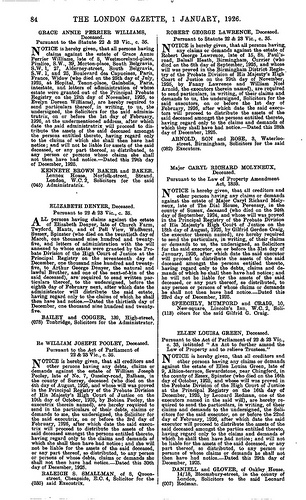 Trustee Act 1925 Gazette Notice