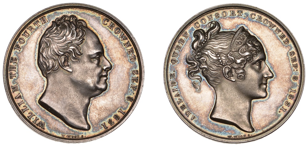 Coronation Medal of King William IV and Queen Adelaide from 1831